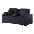 thumbnail image 3 of Oli 70 Inch Convertible Sleeper Loveseat- Pull Out Bed- Pillows- Dark Gray, 3 of 6