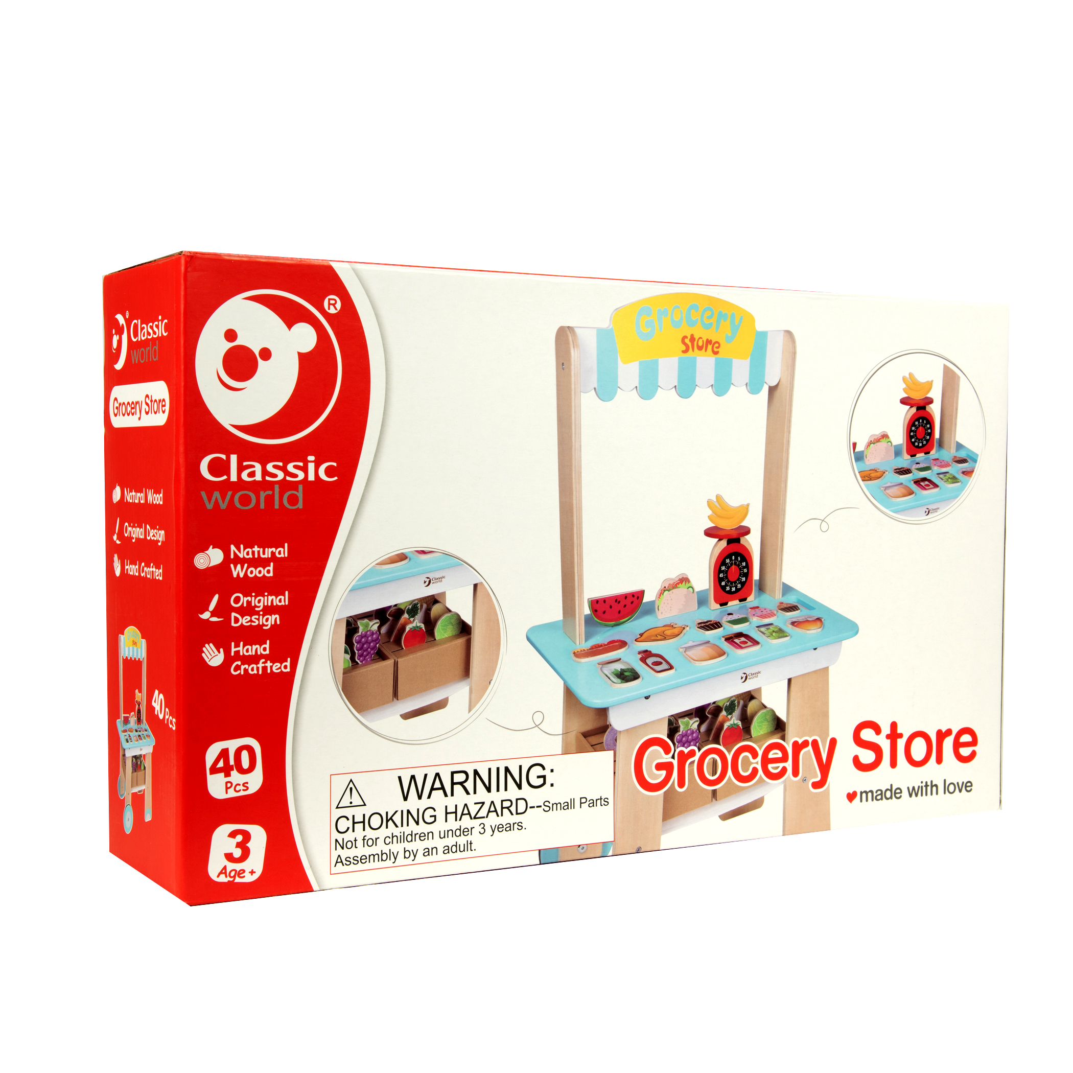 Classic World Wooden Toy Grocery Store Playset - Ages 3 Years and up. - image 2 of 2