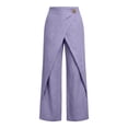thumbnail image 4 of Admvng Womens Linen Pants Wrap Wide Leg Casual Summer Office formal Full Length Trousers with Pockets, 4 of 6
