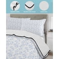 thumbnail image 4 of Blue Spring Floral Twin XL Size Down Alternative Comforter,Lightweight Comforter Quilt Bedding Set with Pillow Shams Elegant Watercolor Summer Botanical All Seasons Bed Comforter Duvet Insert 68"x98", 4 of 7
