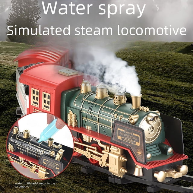 Tren eléctrico pequeño, coche de juguete para niños, juego de simulación de tren de alta velocidad, modelo de tren de control remoto a vapor retro para niños