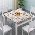 thumbnail image 3 of Multicolor Christmas Tree Pattern Square Fitted Tablecloth with Elastic Edge,Square Table Cover,Washable Elastic Table Cover for Home Kitchen Party Decor 36"x36", 3 of 6