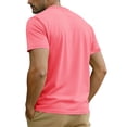 thumbnail image 3 of CIENVNSTG Spring Summer Shirts Short Sleeve T-Shirt Men Crew Neck Solid Color Casual Mens Clothing New Summer Top Watermelon Red S, 3 of 3