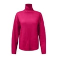 thumbnail image 4 of Women'S Sweaters, High Neck Sweaters for Women, Solid Color Ribbed Knit, Lightweight Pullover for Comfort, 4 of 5