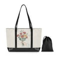 thumbnail image 7 of FORMRS Laptop Tote Bag for Women with 15.6" Computer Compartments Handbag, Beige Cute Flower, 7 of 7