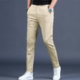thumbnail image 2 of Ierhent Men's Slim Fit Workday Khaki Smart Flex Pants(,XL), 2 of 6