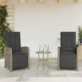 thumbnail image 1 of vidaXL 2-Pieces Reclining Outdoor Garden Chairs with Footrest - Grey Poly Rattan, 1 of 5
