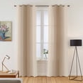 thumbnail image 2 of Khaki Ombre Kitchen Curtains 96 Inch Length, Modern Abstract Art Farmhouse Gradient Grommet Top Bedroom Living Room Curtains, Light Filtering Cafe Curtain Drapes 2 Panels Set 104''x96'', 2 of 9