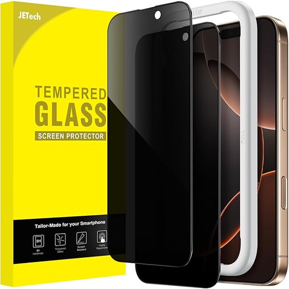Privacy Full Coverage Screen Protector for iPhone 16 Pro Max 6.9-Inch, Black Edge Anti-Spy Tempered Glass Film with Easy Installation Tool, Case-Friendly, 2-Pack
