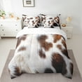 thumbnail image 3 of Homewish Country Cattle Hide 7pcs Bedding Comforter Set,Rustic Farmhouse Cabin Queen Bedding Sets,White Brown Queen Sheet Sets For Teens,Luxury Bedroom Decor, 3 of 9
