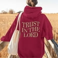 thumbnail image 2 of Arlun Christian Hoodies for Women Plus Size Letter Graphic Printed Hooded Sweatshirts Loose Cozy Drop Shoulder Long Sleeve Pullovers Tops with Pocket Fashion 2025 Red S, 2 of 4