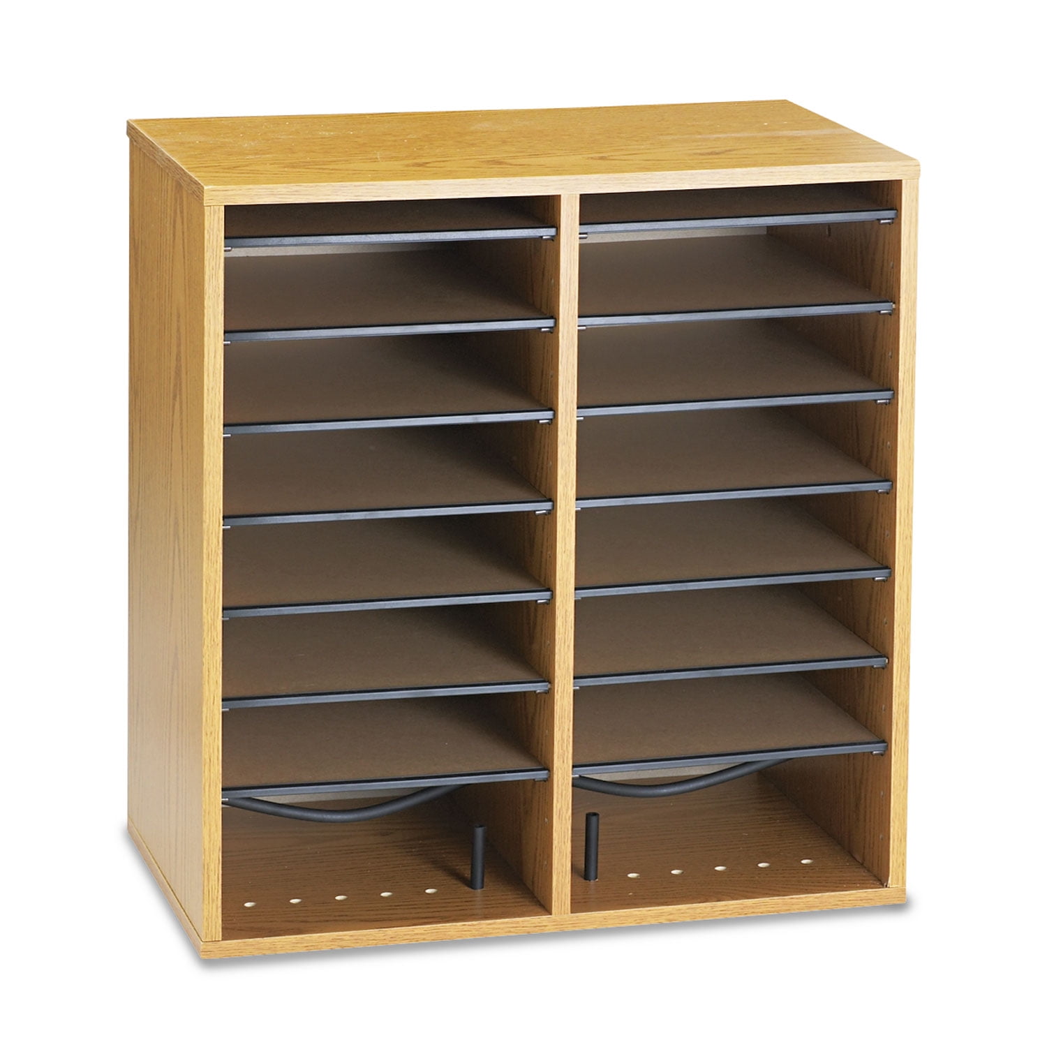 Safco, Adjustable Shelves Literature Organizers, 1 Each, Medium Oak