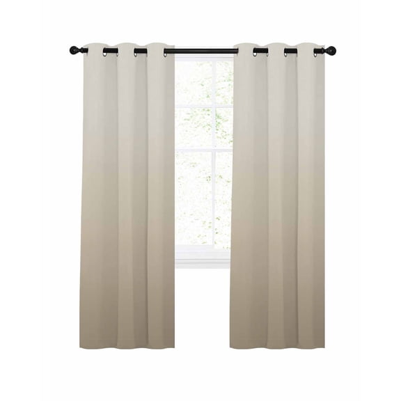 Beige Brown Ombre Blackout Curtains 84 Inches Long for Bedroom, Modern Abstract Art Gradient Aesthetics Thermal Insulated Room Darkening Black Out Window Curtain Panels Grommet Drapes for Living Room