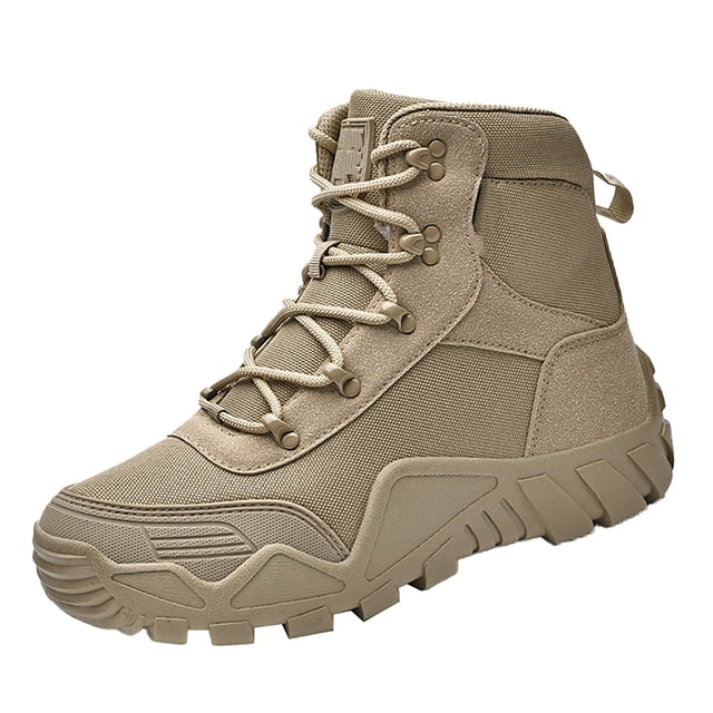 AUDeals Bottes Tactiques pour Hommes, Chaussures de Travail Style Militaire avec Confort Imperméable, Bottes de Randonnée d'Extérieur Légères et Respirantes