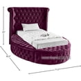 thumbnail image 5 of Meridian Furniture Luxus Purple Velvet Twin Bed, 5 of 5