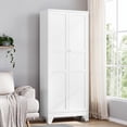 thumbnail image 2 of Metal Pantry Cabinet, 75" Kitchen Pantry with 2 Door and 4 Adjustable Shelves,Black Metal Pantry Storage Cabinet,Cupboard for Kitchen,Dining Room,Living Room and Bathroom  White, 2 of 8