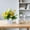 Yellow-YE, variant on MMJ Artificial Flowers Small Potted Plant 7.1x4.7x3.1in Faux Foliage in Fence Planter for Desk Shelf