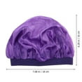 thumbnail image 2 of 3Pc Children Satin Sleep Bonnet Elastic Wide Band Round Sleep Head Cover Hair Care Hat for Children 1pc each in Purple Black Pink, 2 of 6
