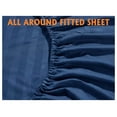 thumbnail image 5 of saney Stripe Sheet Set - Luxury Hotel 1800 Premier Bedding Sheets & Pillowcases - Ultra Soft Breathable & Cooling Bed Sheets - Wrinkle Resistant - 4 Piece Set - , Navy Blue, 5 of 7