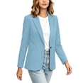 thumbnail image 4 of IUYRTFE Women's Solid Color Long Sleeve Blazer with Button and Pockets Casual Lapel Collar Work Jacket, 4 of 7