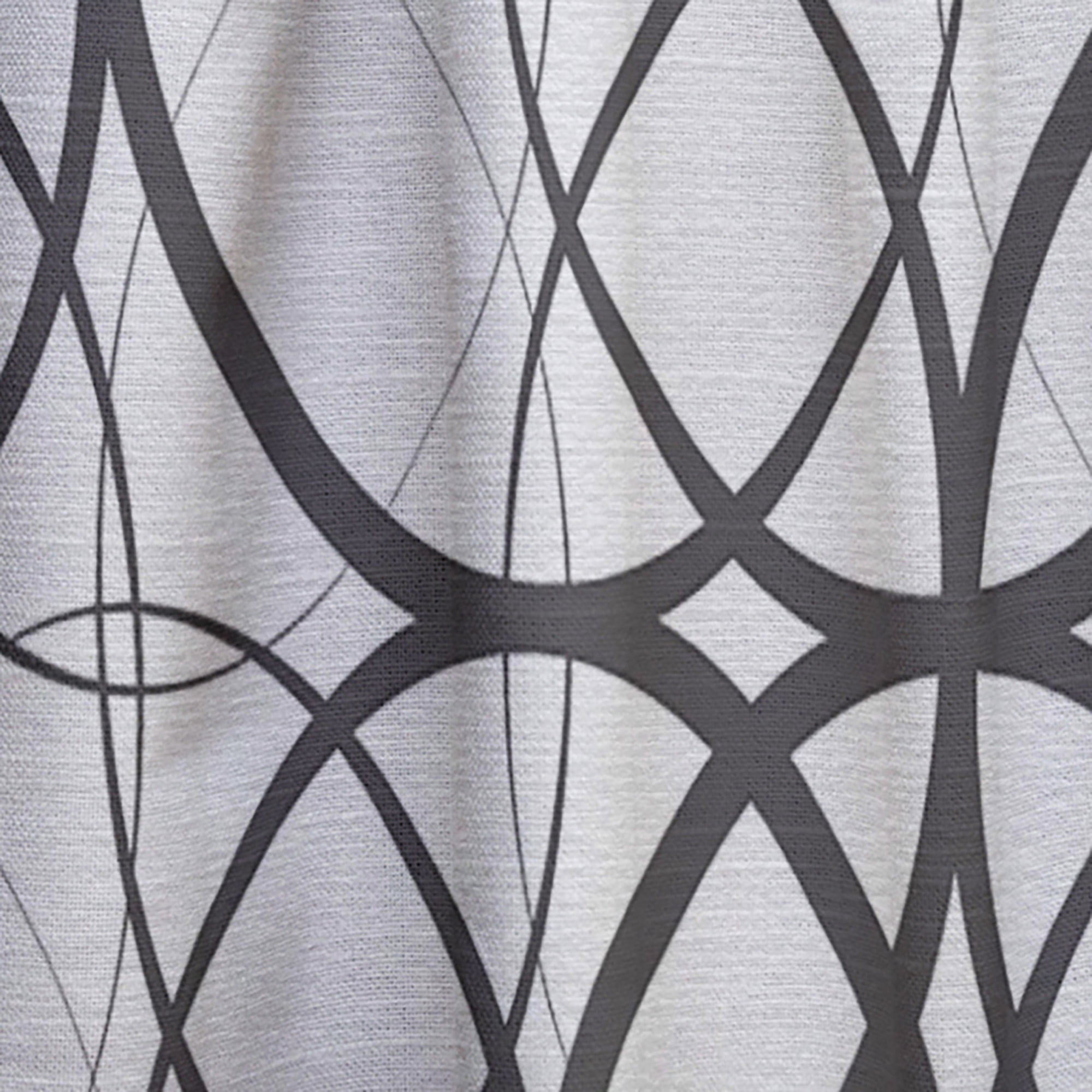 Designart 'Black and White Geometric Pattern I' Mid-Century Modern Curtain Panel
