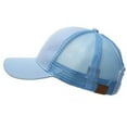thumbnail image 3 of C.C Ponytail Messy Buns Trucker Ponycaps Plain Baseball Visor Cap Dad Hat Lt. Blue, 3 of 5