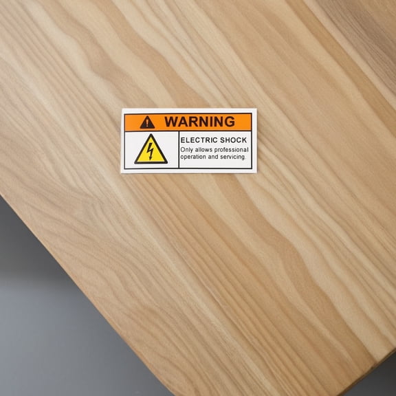 WRITWAA Voltage Safety Warning Sign, Multi-Purpose PVC Self-Adhesive Label for Industrial, Factory, and School Safety Use