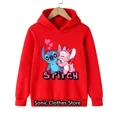 thumbnail image 3 of Sudadera con capucha de Disney Stitch para niñas y niños, ropa de dibujos animados, sudadera de Lilo Stitch, manga, informal, años 90, 3 of 5