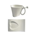 thumbnail image 3 of EeaseMX 1 juego de taza de café en forma de corazón, taza de cerámica, taza de café, platillo, taza para beber agua, 3 of 7