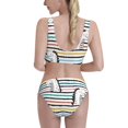 thumbnail image 3 of Goofa Cartoon Dinosaurs Pattern High Waisted Bikini Set - Two Piece Swimsuit for Women, Summer Bathing Suit,Trendy Swimwear-XX-Large, 3 of 8