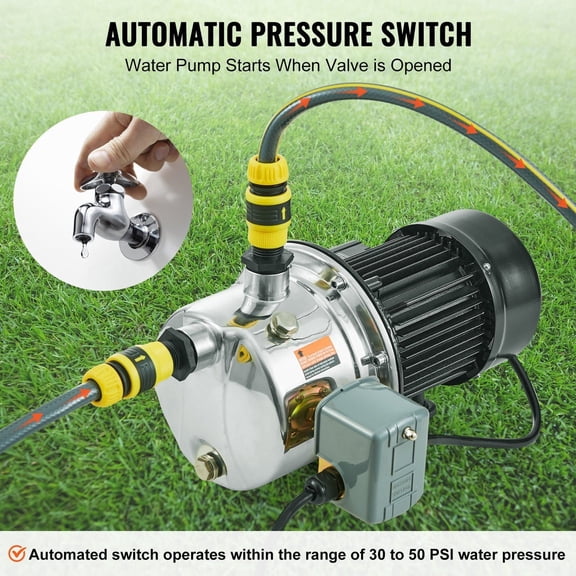 3/4HP Stainless Steel Shallow Well Jet Pump, 115V 18.5GPM for Irrigation & Water Supply, 131FT Max Head, Agricultural/Garden/Shower Booster, SUS304 – Walmart