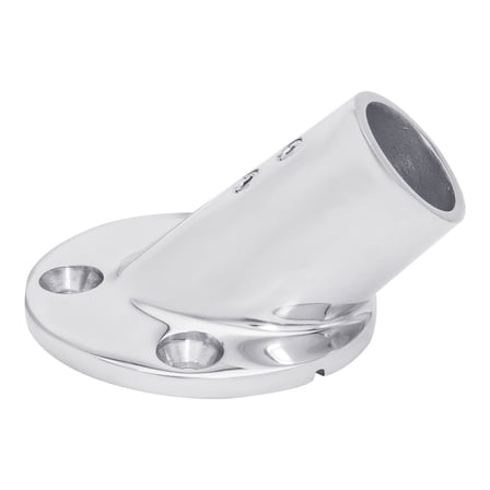 White Water 6846S Marine 316 Stainless Steel Heavy Duty 45 Degree Round Hand/Grab Rail Base Fitting for 1” Tube OD
