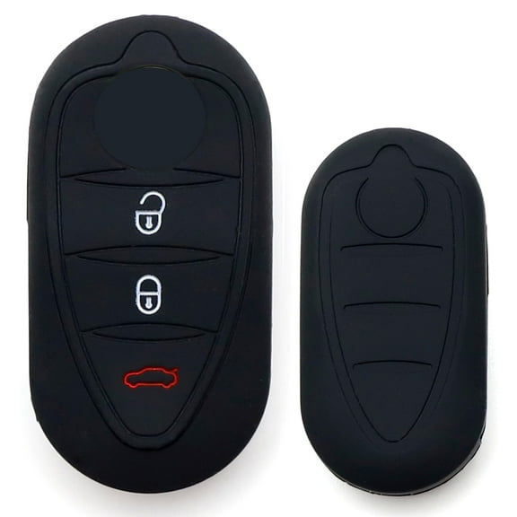 Black Soft Silicone Full Coverage Key Fob Cover For Fiat 2007-2020 500 500X 500L Abarth 3-Button Folding Blade Key Remote