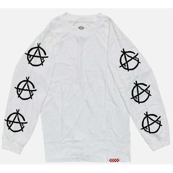 Diamond Supply Co. Men's X Ace Skateboard Trucks Anarchy Long Sleeve Tee T-Shirt (Small, White)