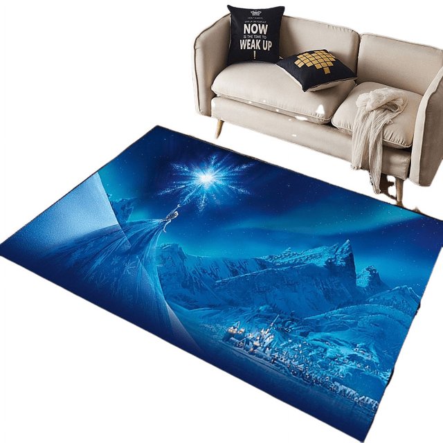 Ice And Snow World Carpet, Bedroom, Princess, Bedside, Elsa Floor Mat, Very Suitable For Living Room, Large Dining Room-QQ