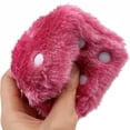 thumbnail image 5 of 1 Pair Home office Car Truck Rear View Mirror Soft Plush Fuzzy Hanging Dices,car mirror hanging accessories,Fuzzy Plush Dice With Dots For Car Decoration White, 5 of 6