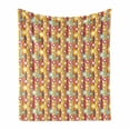 thumbnail image 1 of Retro Soft Flannel Fleece Throw Blanket, Pattern with Irregular Stripes and Circles in Paintbrush Style, Cozy Plush for Indoor and Outdoor Use, 70" x 90", Multicolor, by Ambesonne, 1 of 5