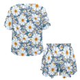 thumbnail image 5 of Yuyamidu Daisy Flowers Summer Sleepwear Sets for Women Comfy Soft Pjs Sets Pullover Top and Shots Lounge Set 2 Piece Pjs Set, 5 of 7