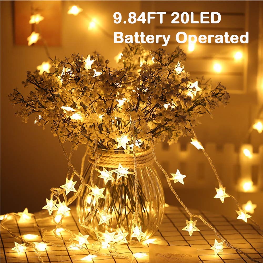 20-LED Battery Operated Star String Fairy Light Xmas Wedding Decor