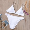 thumbnail image 4 of QLEICOM Women's Swimsuits High Waisted Tummy Control Swimwear Solid Two Piece Sexy Bikini Push-Up Pad Swimwear Swimsuit Beachwear Set Women Bikinis Swimming Suits Cover Ups Bathing Suits White M, 4 of 5
