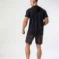 thumbnail image 3 of SWSMCLT Men's Short Sleeve T Shirt Soft Quick Dry Workout Top Running Stretch Slim Fit Comfy Tees Cool Summer Hooded Tshirt Black Medium, 3 of 4