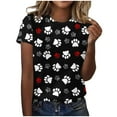 thumbnail image 1 of Liamobondopolis - Camiseta con estampado de pata para mujer, camisetas de manga corta con estampado de pata para mamá de perro, 1 of 5