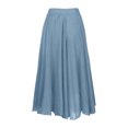 thumbnail image 5 of Ladies Girls Solid Color Elastic Waist Long Flowing Bosimi Casual Dress Table Skirts for Rectangle Tables 6ft Desk Skirt Ruched Skirt Rave Skirt Floral Skirt Winter Skirts for Women Western Skirt Jean, 5 of 7