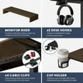 thumbnail image 4 of MotionGrey - Ergo2 Adjustable Electric Standing Desk with Memory Settings - 55" x 24" Dark Brown Top Black Frame - Ergonomic Desk for Home and Office, 4 of 8