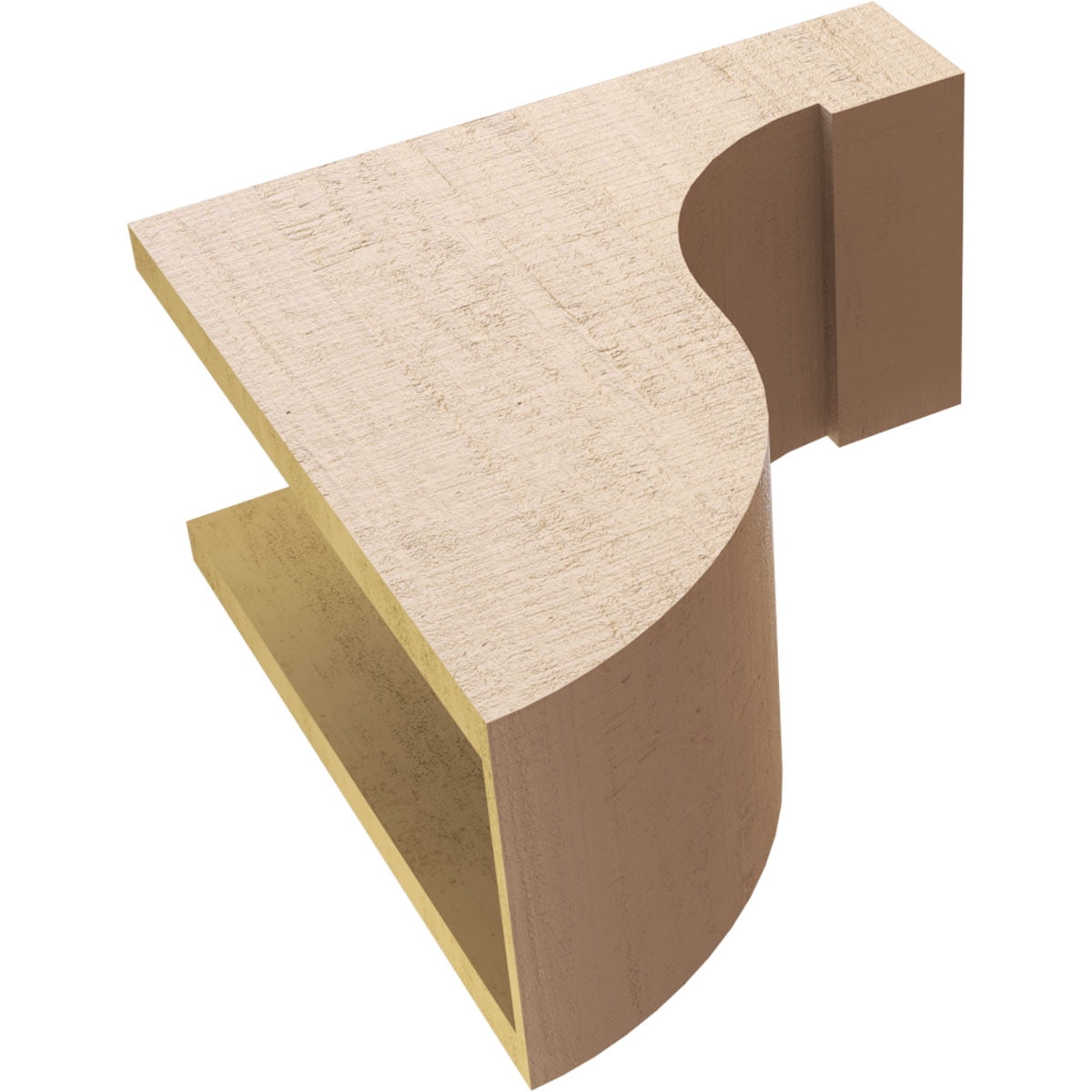 8"W x 16"D x 16"H Classic Del Monte Rough Cedar Woodgrain TimberThane Corbel, Primed Tan