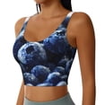 thumbnail image 2 of Daiia Blueberry Printed Women's Sports Bra, Breathable Activewear Bra with U-Back Design and Removable Pads, Comfortable and Supportive for Yoga, Workout-Small, 2 of 8