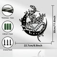 thumbnail image 4 of Snake Moon Phase Metal Wall Art Decor Boho Floral Moon Snake Art Wall Silhouette Sculpture Signs Flower Moon Metal Wall Hanging Decor, 4 of 8