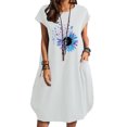 thumbnail image 2 of Qiopertar Robe d'Été en Coton et Lin pour Femmes Imprimé Jour de l'Indépendance Manches Courtes avec Poche Col Rond Ample Grandes Économies de Vacances! à Moins de 5$ jusqu'à 90 % de Réduction, 2 of 4