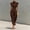 Dark Brown, variant on Morttic Women‘s Elegant High-Waist Turtleneck Loose Top Long Dress with Pockets, Solid Color Spring/Summer Outfit Black，M