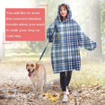 thumbnail image 4 of Blue White and Yellow Checkered Pattern Wearable Oversized Blanket,Wearable Blanket Hoodie for Adults,Cozy Hooded Blankets with Super Pockets,Super Warm Fuzzy Pullover for Women & Men, 4 of 6